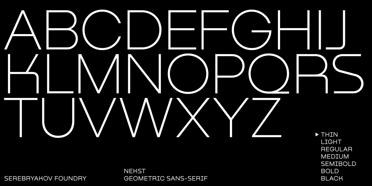 Beispiel einer Nekst Regular-Schriftart